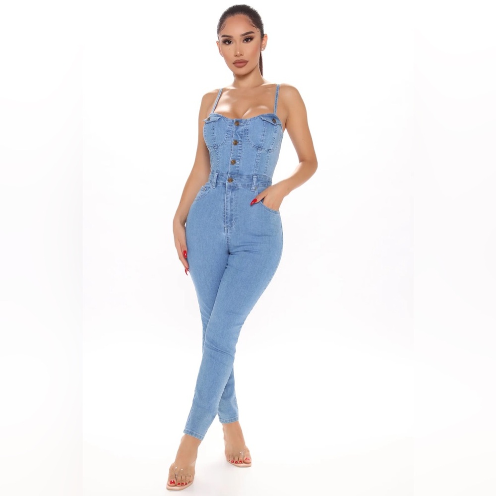 Fashion Nova Loren Denim Jumpsuit